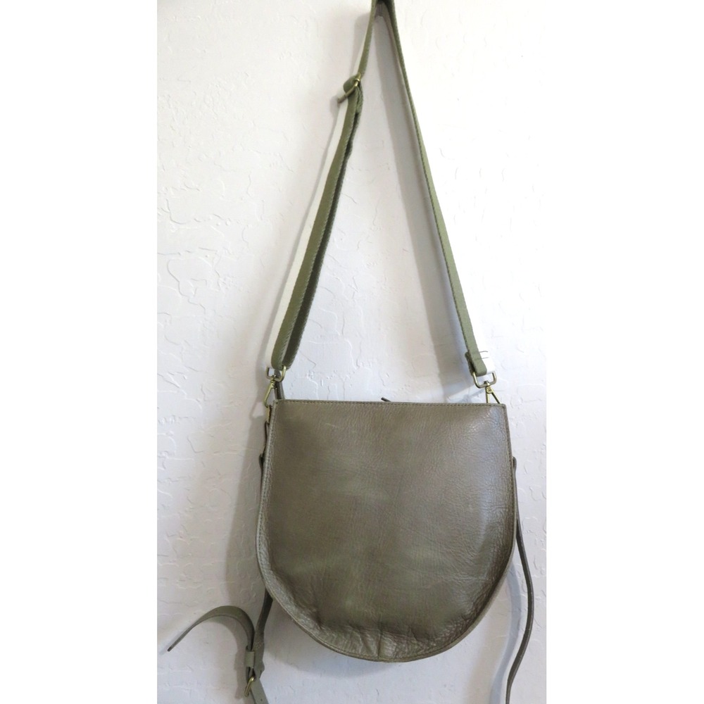 Madewell Tundra Green Transport Leather Saddle Bag Crossbody Shoulder Handbag - Picture 14 of 16